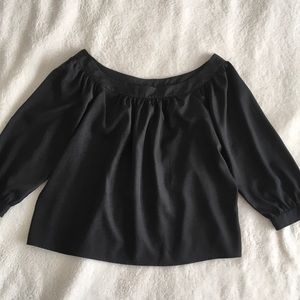 Clear Out Sale! Maeve Black Wide Neck Blouse